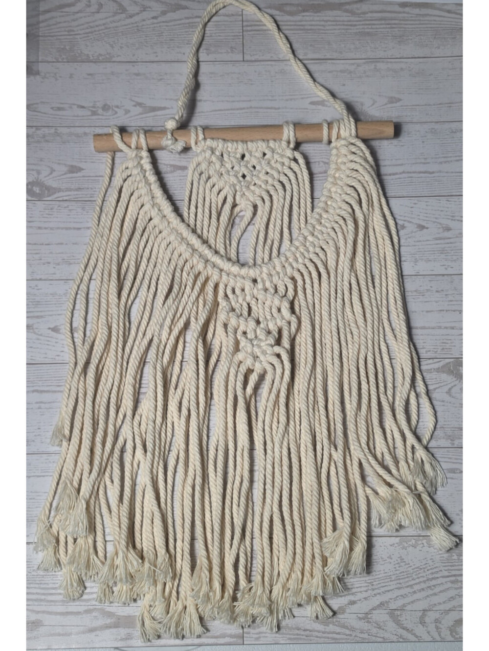 Boho Chic Art Macrame Woven Wall Hanging Tapestry Bohemian Home Decor 22" x 10"